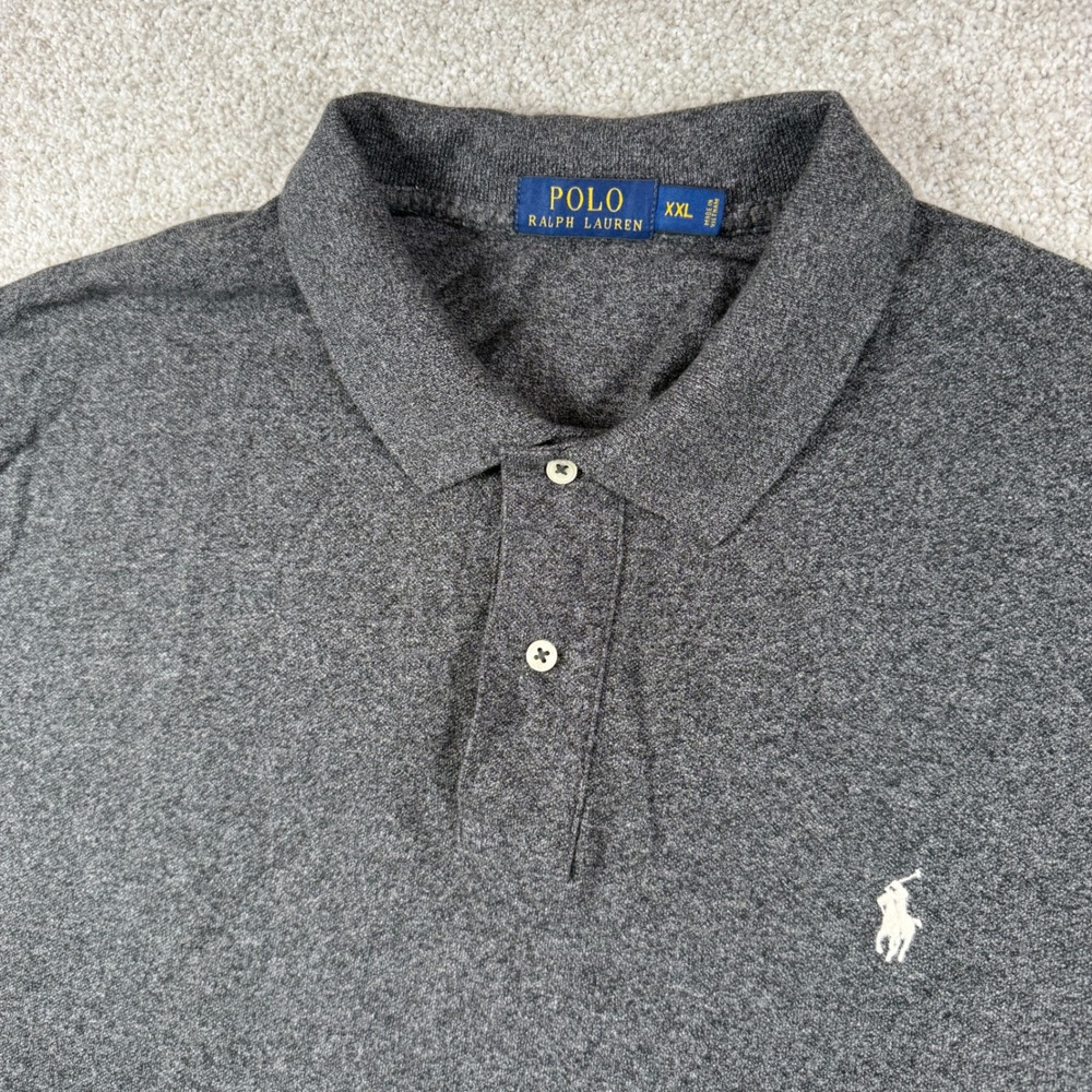 Polo Ralph Lauren Polo Shirt Men XXL Grey Short Sleeve Embroidered Pony Logo